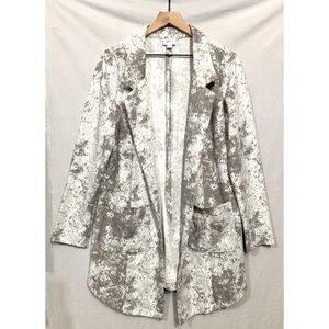 LULAROE Gray Abstract Gwen Blazer Jacket w/ Pockets.
